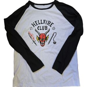 Hellfire Club Black and White Raglan Dungeons & Dragons Tee Sz XL